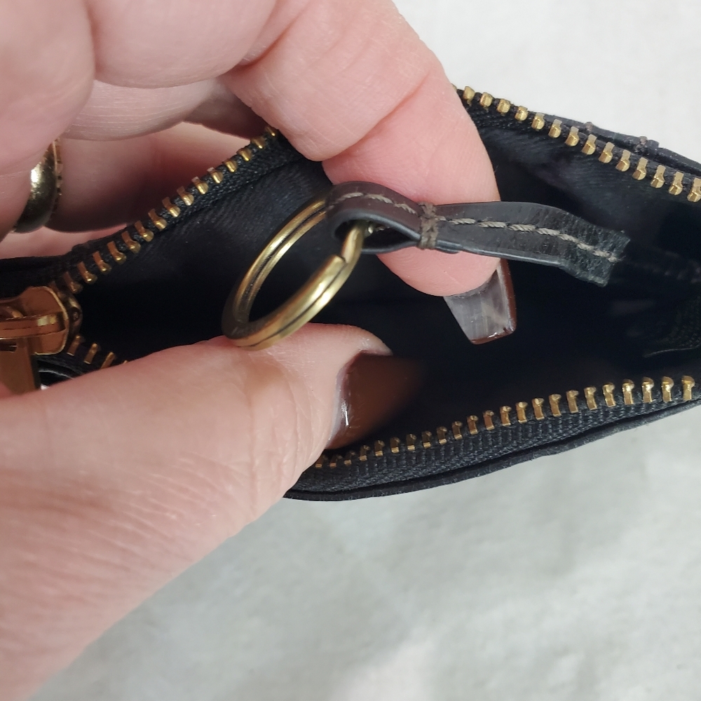 FOSSIL 1954 Black Pebbled Cowhide Leather Adjustable Crossbody Bag & Coin Purse - Picture 15 of 16